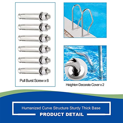 Barandal para piscina en acero inoxidable plateado miniatura 4
