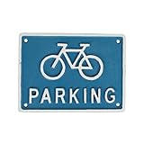 ダルトン(Dulton) アイアンサイン BICYCLE PARKING(バイシクルパーキング) ブルー 記号的魅力が醍醐味のアイアンサイン 自転車置き場 標識 壁付け 195×145mm R855-994BL