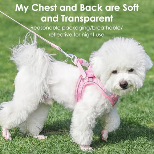 Hundegeschirr,Welpengeschirr Kleine Hunde,Hundegeschirr Welpen Kleine Hunde,Welpengeschirr,Brustgeschirr Hund,Welpen Geschirr Hund,Reflektierend (Rosa,XS)