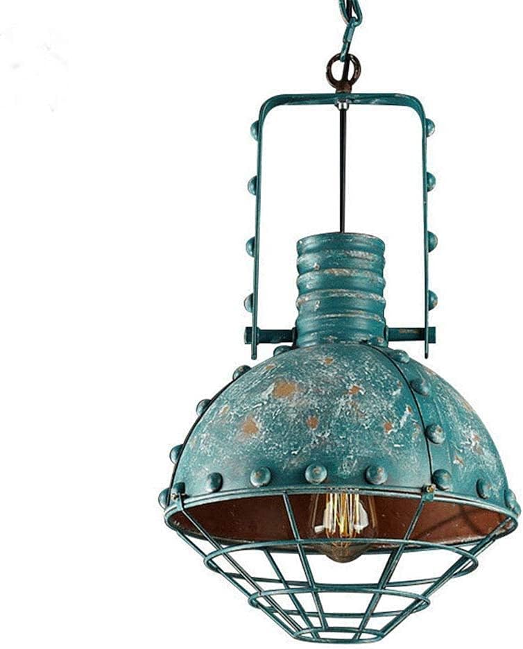 ヴィンテージインダストリアルグリーンペンダントライト レストランのキッチンコーヒー用の素朴なドーム型シャンデリア天井 照明器具を備えた13インチの航海用納屋ハンギングランプ B091xy1g6j Bhi