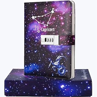 Nitukany Diary with Lock for Girls Locked Womens Writing Journal with Combination Locks Constellation Locking Adult Personal Notebooks A5 (8.5 X 5.9")