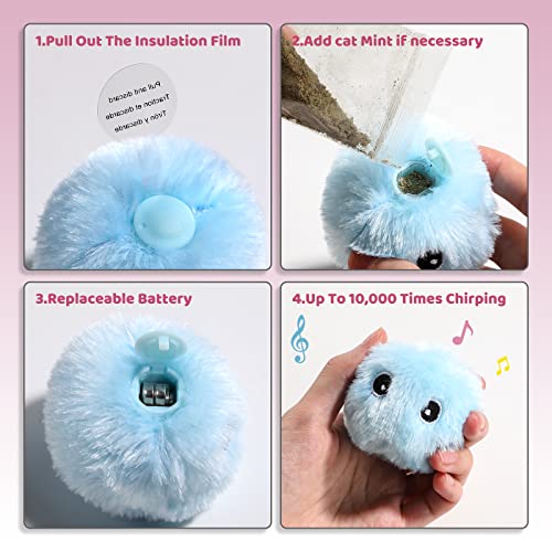 Nvted Cat Toy Ball, Interactive Barking Cats Playing With Toy Balls, Upgrade Kitten Plush Ball, Built-In Catnip, Interactive Cat Kicker Toys For Indoor, 3 Pack (Plush Ball) #TOP3