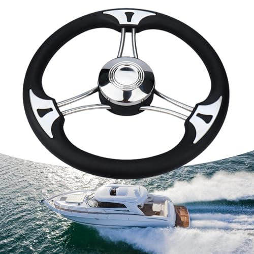 Volant de bateau 34,3 cm en acier inoxydable sans bouton pour cockpit - 4