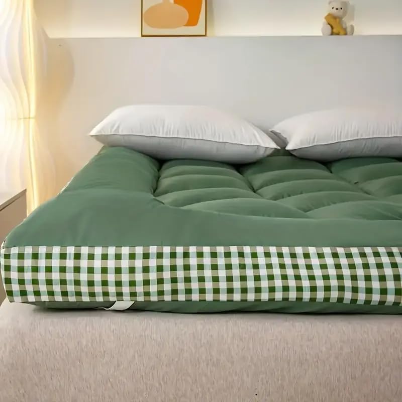 Shatex 2.36-Inch Thickness Mattress Topper Twin Size 39inx75in, Soft and Comfortable Mattress Cover with Breathable Fill, Non-Slip Quilted Fitted Mattress pad, Green