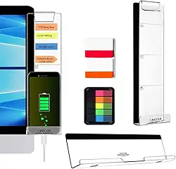LRZCGB Suporte de notas adesivas para monitor de acrílico, lembrete, quadro de mensagens, transparente para tela de computador (direita)