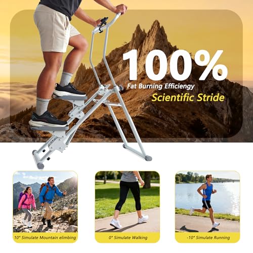 Image of Stair Stepper, Vertical Climber for Home Gym, Compact Folding Full-Body Cardio Machine with Extended Step Range, Adjustable Handlebar & Pedals, Suitable for Women & Men