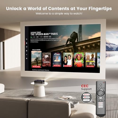 ONOAYO Beamer 4K【800+ Offizielle Apps/Dolby Audio】 1500 ANSI | KI-Autofokus & HDR10 | HDMI eARC & CEC | WiFi 6 Bluetooth 5.4 | ONOAYO Smart Beamer 4K Heimkino perfekt für die WM - Zusatzansicht 4 | Tages Deals