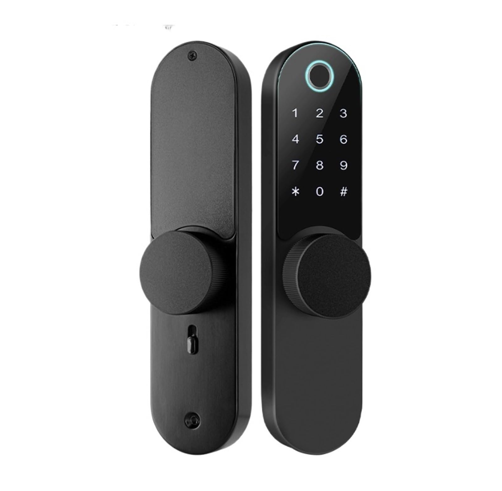 Door Locks Fingerprint Door Lock with Keypad Electronic Keyless Entry Smart Lock for Front Door for Home Office smart(Nero)