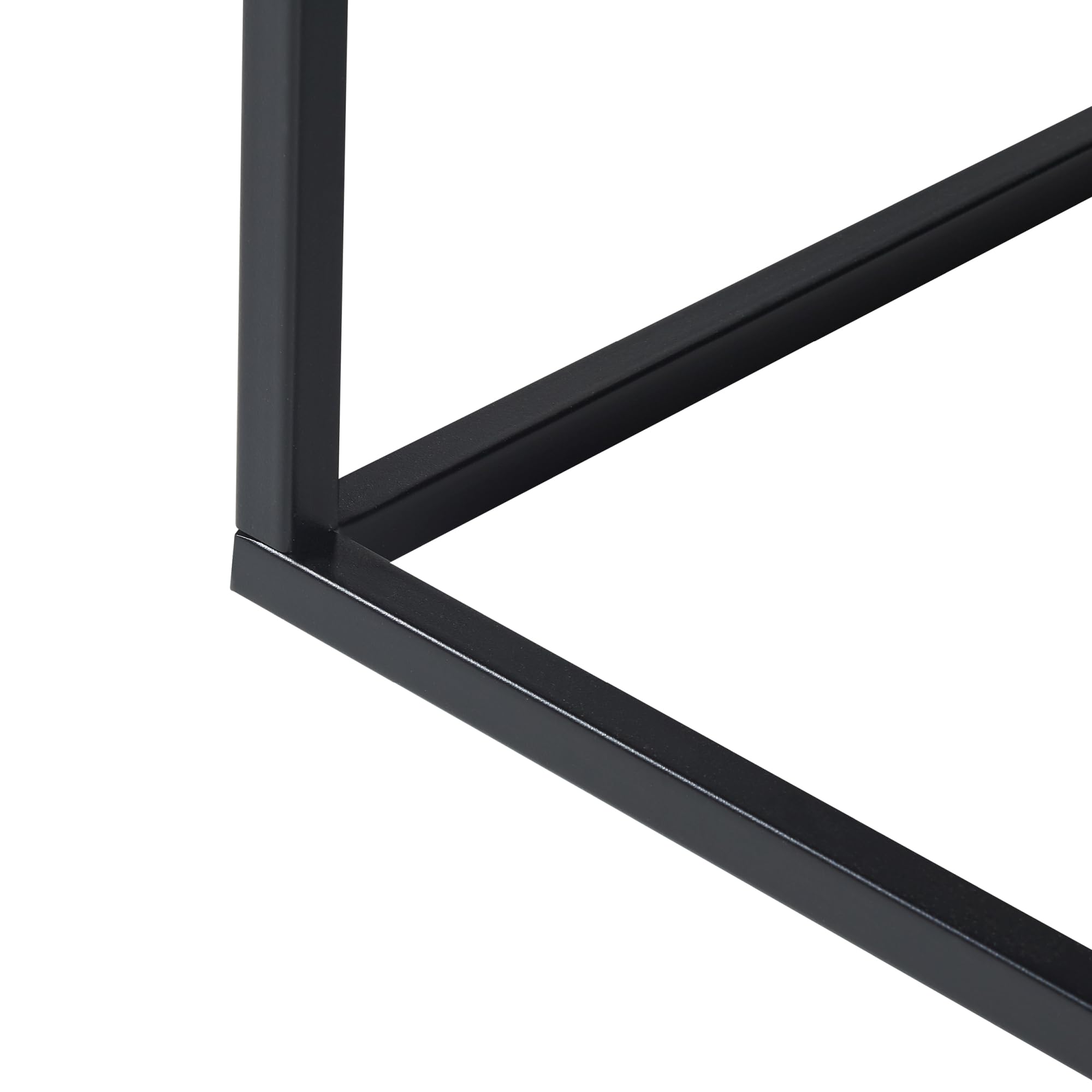 [en.casa] Mesa de Centro Solund Cuadrada con 1 Estante Diseño Industrial Mesa Baja para Salón Sala de Espera Oficina Limpieza Fácil Acero 60 x 60 x 45cm - Negro Mate