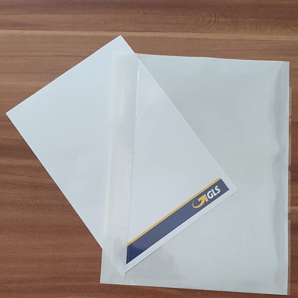 Buste portadocumenti DIN C6 per formato A6, trasparenti, autoadesive
