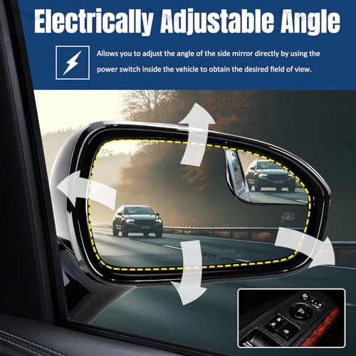 Dexepe Updated Passenger Side Mirror Assembly Compatible with Ford Fusion Sedan 2013-2022, with Power Heated, Turn Signal, Puddle Light, Blind Spot Mirror (7pin Right Black) by Dexepe - Used condition - Image 6