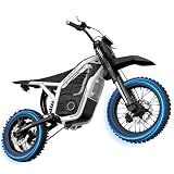 LIGOOD NOVA X Electric Dirt Motorcycle, 46 MPH 4000W Motor, 40° Climbing with 2849 Certified 48V 22.8Ah Removable Battery, Full Suspension Hydraulic Brakes, Mountain Off-Road for Teens Adults White