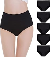 Falechay 5 Pack Women's High Waist Cotton Panties