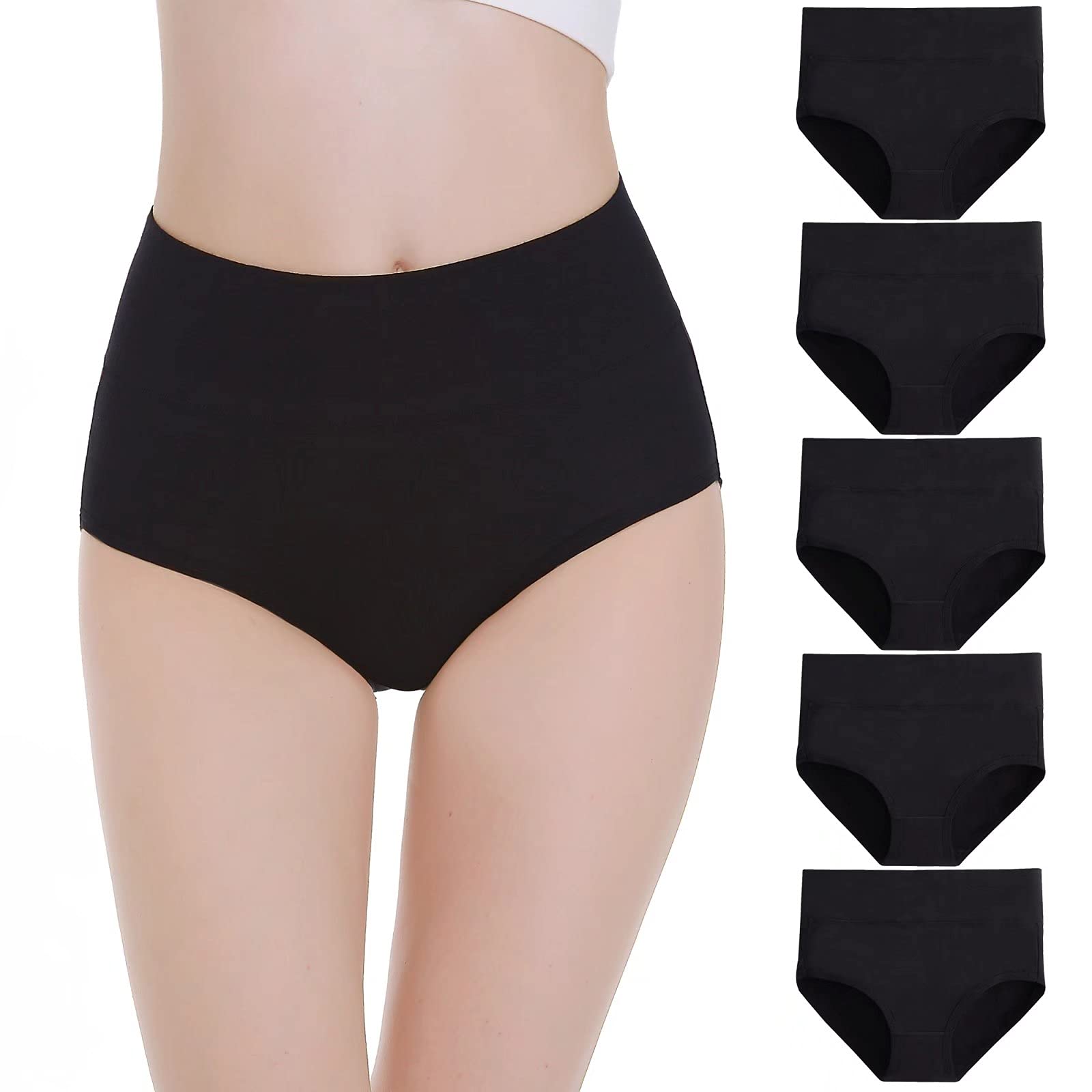 Falechay Mutanda Donna Vita Alta Cotone Slip Traspirante Confortevole Pacco da 5