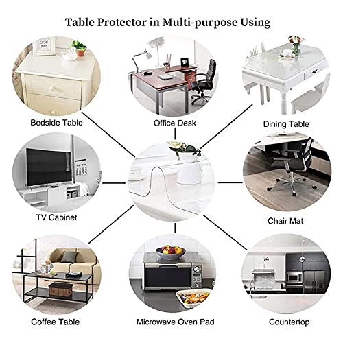 Transparante Tafel en Stoel Vloerbeschermingsmat Waterdicht Zacht Glas PVC tafelkleedhoes Water Olie Proof Gezond Veilig… - Image 8