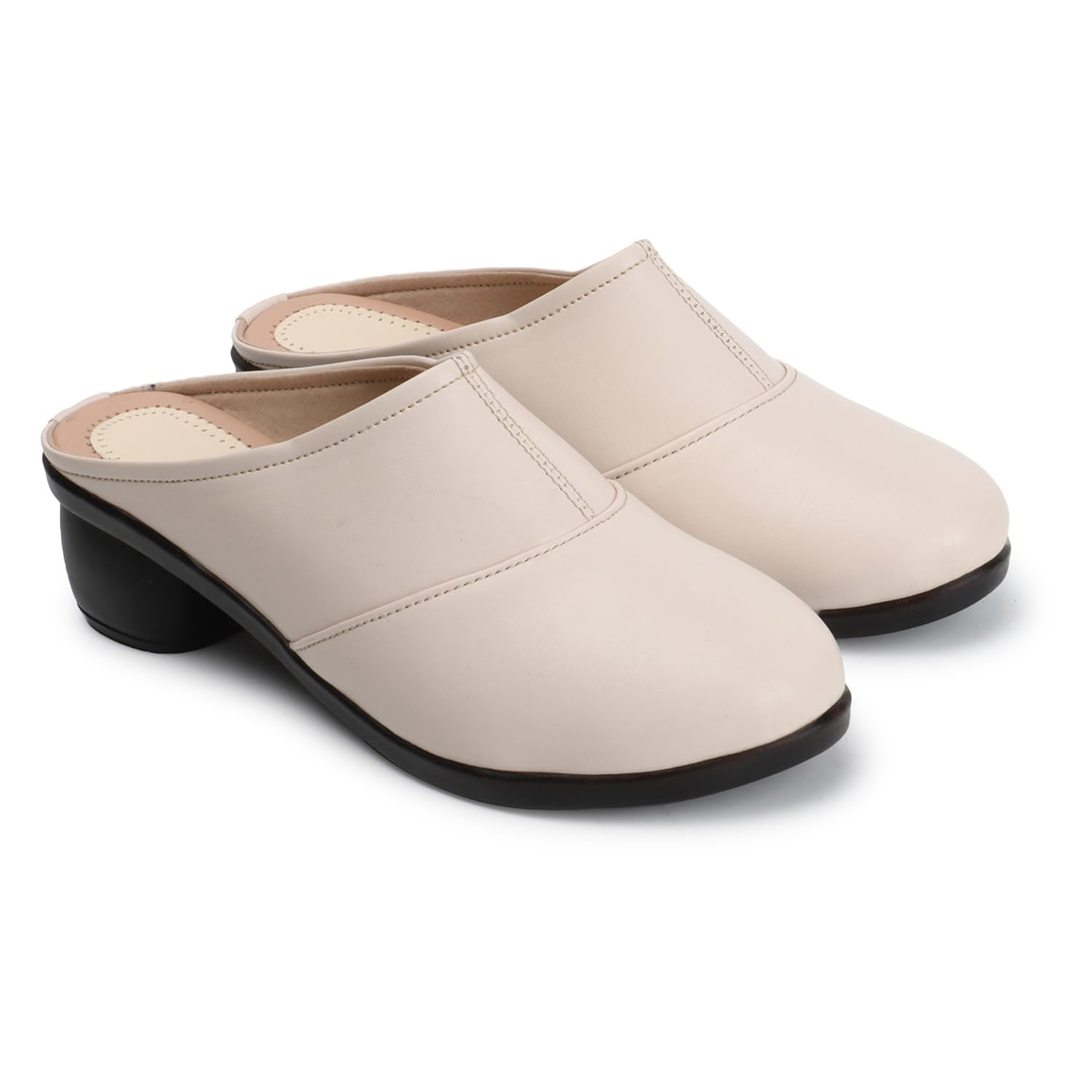 Women's Stylish Slip on Formal Wear, Party and Casual Wear Back Open Mules Shoes & Sandals with Block Heels-image-9