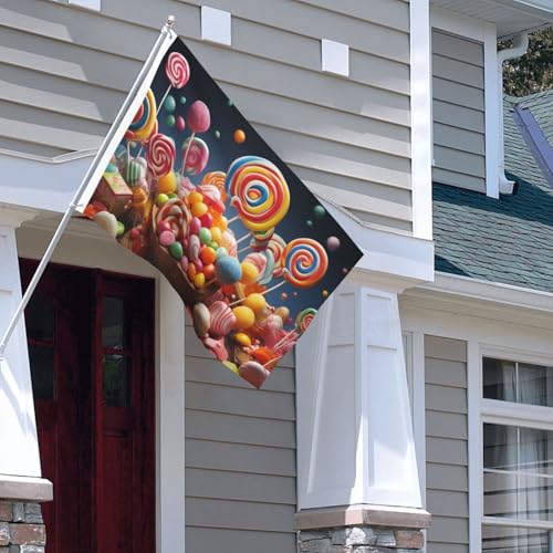 Drapeau de maison couleur bonbon de bienvenue pour jardin et décoration de façade
