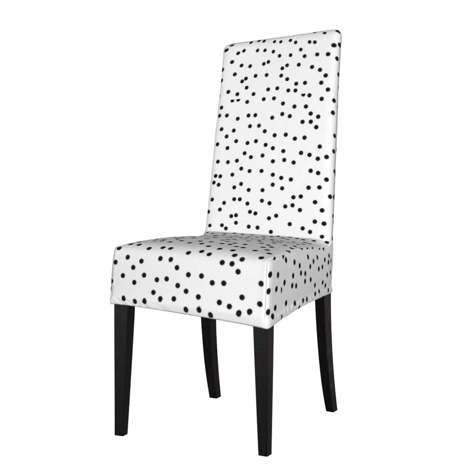 LKYMOH Polka Dot Black On White, Chair Covers Stretch Chair Slipcovers for Dining Room, for Party Pet Protection Universal Fit Soft Polyester