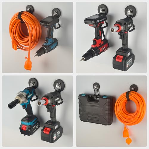Image of MUTUACTOR Upgraded Strong Magnetic Hooks Heavy Duty,4-Pack Unique Mounting Magnet with Hook,20lbs Durable Storage Magnet Hook for Storing Cordless Impact Drivers Trailer Cord Garage Tools