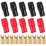 DOITOOL 5 Paare Crimpverbinder 4ga Kupfer Flachsteckverbinder für Kabel