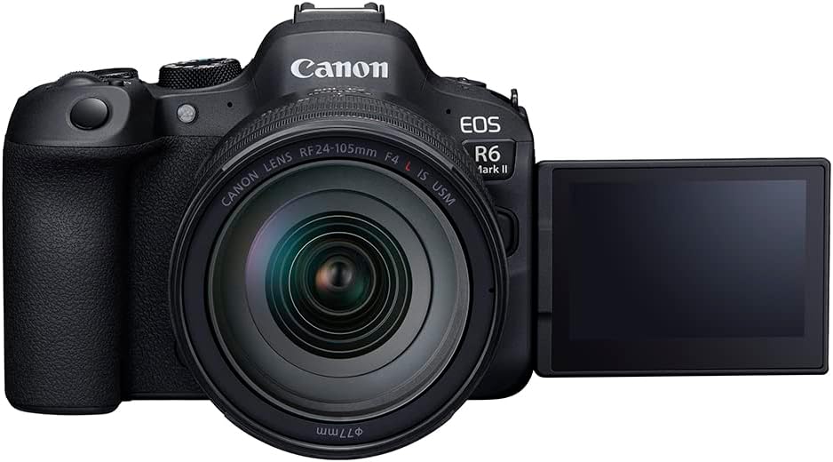 Canon EOS R6 Mark II Full Frame Mirrorless Camera & RF 24-105mm F4L IS USM | 24.2-megapixels, up to 40fps continuous shooting, 4K 60p, up to 8-stops IS and Dual Pixel CMOS Auto Focus II Black
