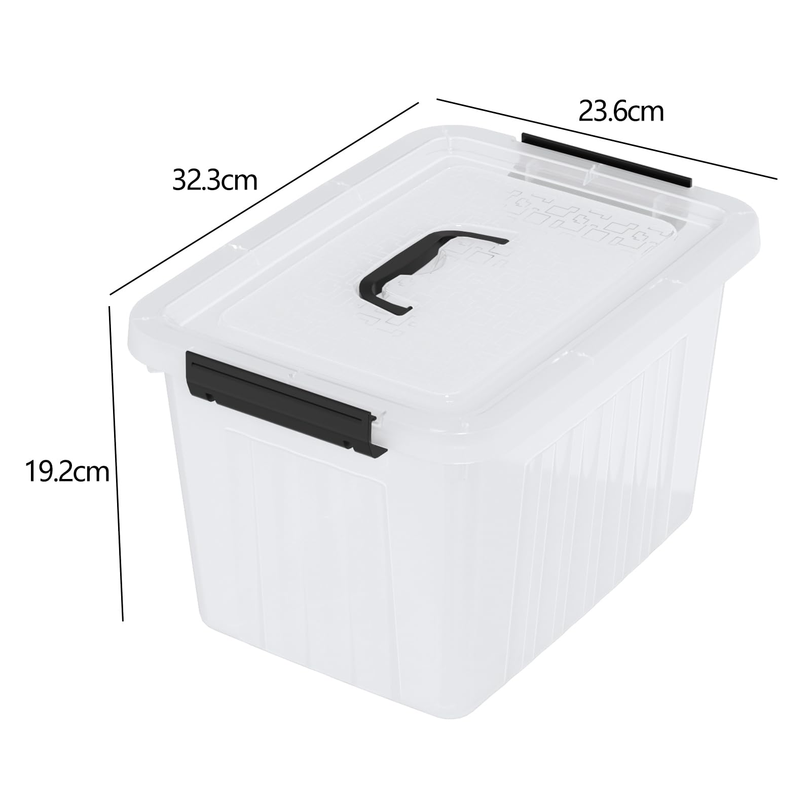 10 Litri Scatole Plastica con Coperchio, Scatole Portaoggetti Plastica Trasparente, Set di 6