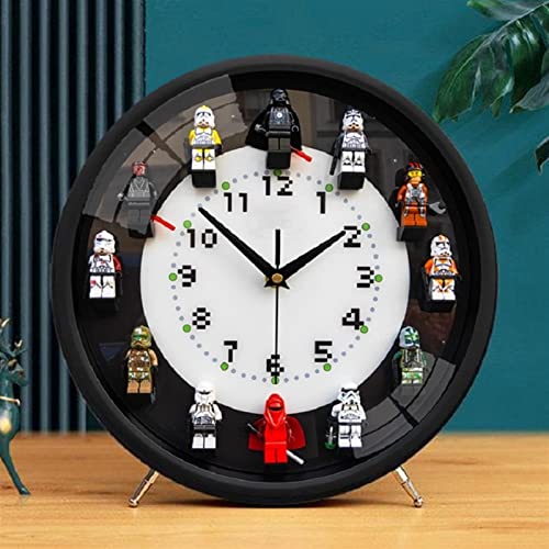 Razzum Original Wall Clock 3D Building Block Superhero Doll Wall Clock, Electronic Clock, Silent, Children's Room Clock Lightweight And Easy To Hang #TOP1