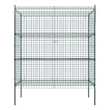 Krollen Industrial 24'x60'x74' Metal Wire Green Security Heavy Duty Commercial NSF Certified Storage Unit | Stationary Wire Security Cage Kit