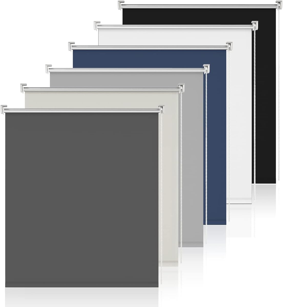 Verdunklungsrollo Klemmfix Rollo ohne Bohren Dunkelgrau B85 x H160 cm Fenster Verdunkelung Jalousien Sonnenschutz