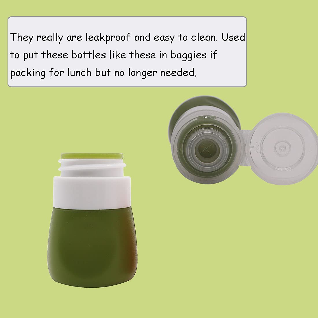 Ksooly 5Pack 1.3Oz. Squeeze Salad Dressing Bottles with Cleaning Brush