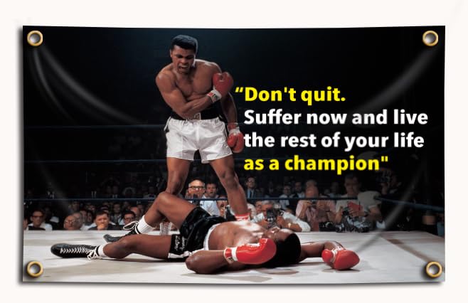 GSHLGAO Flag Motivational Workout Banner 3x5 Feet Knock Out Punch Boxing Home Gym Flag Wall Hanging Tapestry Bodybuilding Home Décor Wallpaper Funny College Dorm Flag Poster Frat Flag