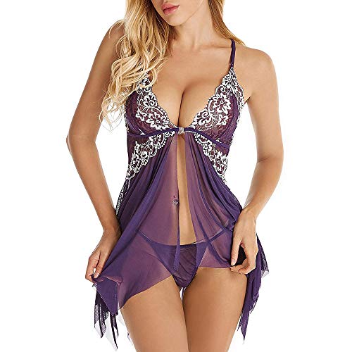 Chemise de nuit femme en dentelle respirante et douce
