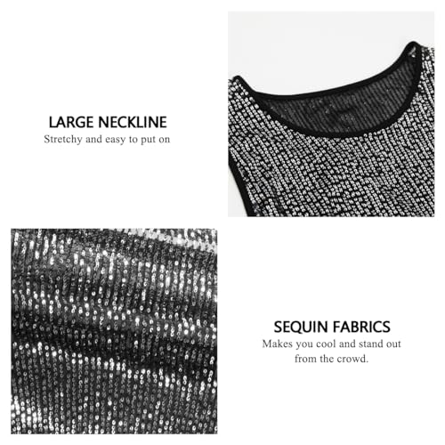 Arjen Kroos Men's Sequin Tank Top Sparkly Metallic Sleeveless T Shirt Party Top2