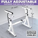 Support de Clavier de Piano Liquid Stands - Support de Musique Ajustable et Portable en Style Z pour Enfants et Adultes - Convient aux Pianos Électriques de 54 à 88 Touches - Support de Clavier Musical Robuste (Blanc)
