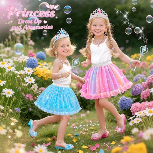 Vestido de princesa con zapatos y accesorios para niñas miniatura 6