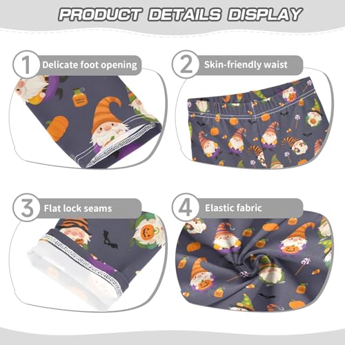 Girls' Athletic Leggings Ankle Length Yoga Dance Pants Kids Teen 4T Gnomes Halloween3