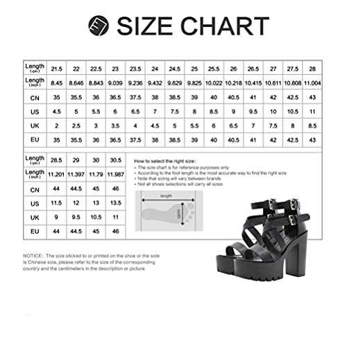 Eringogo Platform Sandals Platform Heels Womens Strappy Sandals Ankle Buckle Pumps, Platform Open Toe High Heel Booties With Back Zip Up, Gothic Punk Cross Heeled Shoes Girls Sandals Platform Heels #TOP6