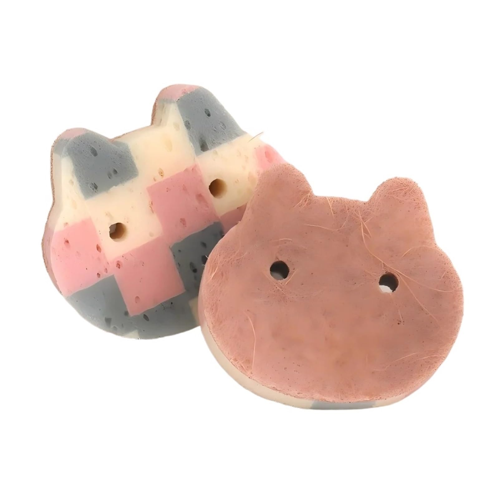 Schwamm Holzzellstoff-Schwammküche | Reinigungsschrubber in Katzenform, leicht auszuspülen, saugfähiges Geschirrtuch(4PCS)
