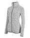 Dolcevida Fleece Jacket Women Long Sleeve Sweater Fleece Zip Up Speckled Jacket with Pockets (Light Grey Mix, S)