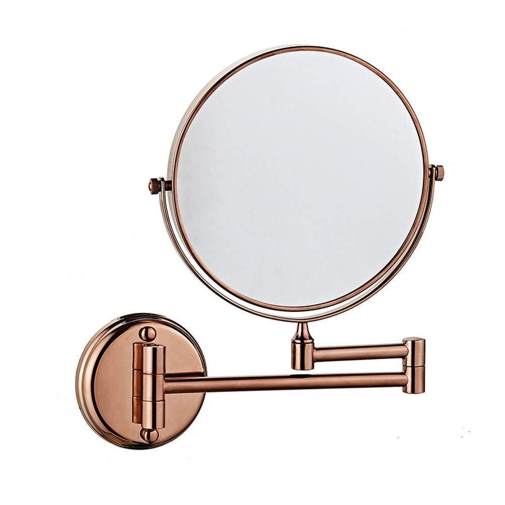 Miroir de maquillage pivotant à 360° et bras extensible double face
