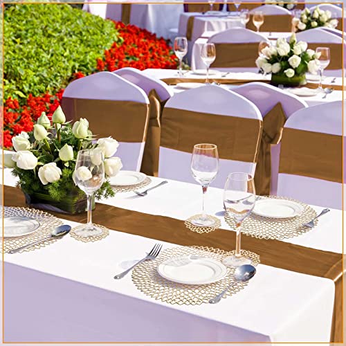 Round Pressed Vinyl Placemats Metallic Placemats Coasters Set Including Placemats And Coasters Hollow Round Table Mats For Wedding Dinner Party Table Supplies (Gold, 160 Pcs) #TOP3