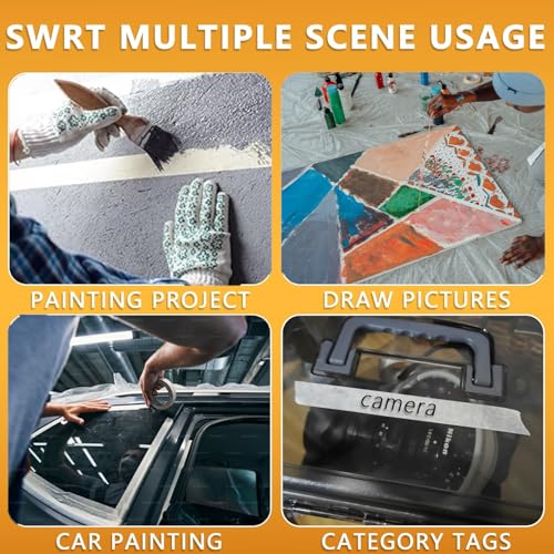 Image of SWRT Masking Tape 1 Inch Wide x 55 Yds, 12 Rolls, White Painters Tape (Pack of 2)