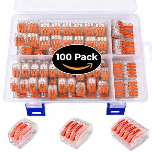 100 Conectores Rápidos De Cable Eléctrico Con Palanca, Terminales Transparentes Y Reutilizables Para Empalme De Cobre Y Aluminio, 2 3 5 Vías, Instalaciones Seguras En Hogar Y Oficina