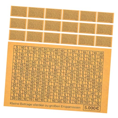 HONMEET 30 Sheets 5000 Piggy Bank Stickers Money Tracker Money Saving Stickers Savings Goal Number Sticker Savings Tracker Target Coin Bank Sticker Number Label Sticker Paper Light Brown