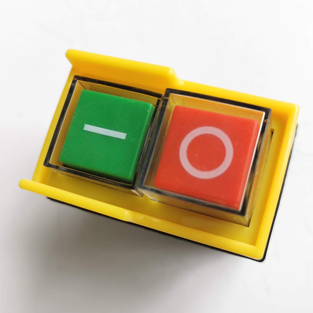 KEDU KJD20-2 Interruttore a Pulsante Elettromagnetico 4 Pin Impermeabile on/off Interruttori a Pulsante con protezione da sovraccarico per utensili elettrici macchina attrezzatura 250V 10(8)A