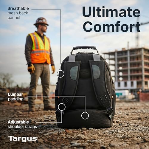 Image of Targus Drifter II Laptop Backpack, Black /Gray - Backpack for Men for Business and Travel, Durable Water-Resistant Material, Fits up to 17 inch Laptops (TSB239US)