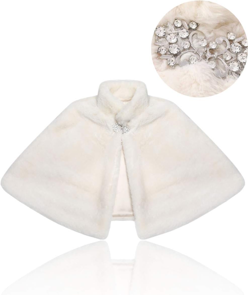Women's Weddings Faux Fur Shawl Bride Fur Stole Cape Evening Dresses Faux Wrap for Bridal - Image 2