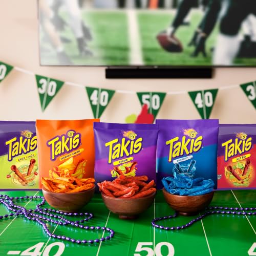 Image of Takis Assorted Rolled Tortilla Chips, 40 pc / 1 oz Variety Pack | 12 Fuego, 12 Blue Heat, 6 Intense Nacho, 5 Chile Limon, 5 Nitro; non-spicy to extremely spicy