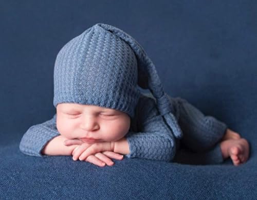 Miniatura 2 de Accesorios de sesión de fotos de bebé recién nacido de moda para niños y niñas ropa de ganchillo sombrero de cola larga accesorios de fotografía