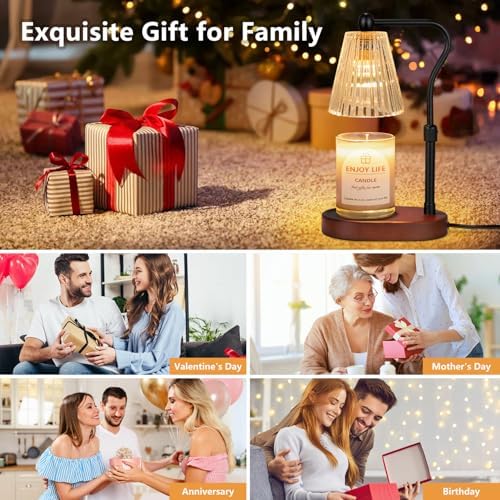 seenlast Candle Warmer Lamp with Timer Dimmer Adjustable Height,Vintage Home Decor for Scented Jar,Mother's Day gift — view 6